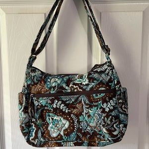 Vera Bradley shoulder bag brown & shades of blue